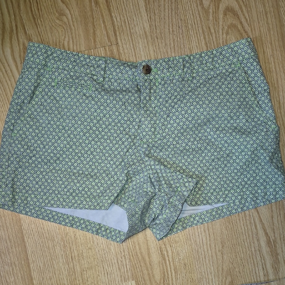 💥5/35 GAP Women's Light Green Geometric High-Waist Shorts Size 12